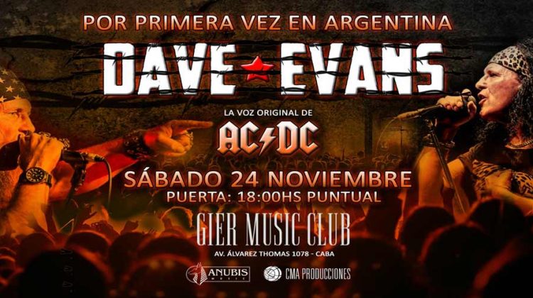 Dave Evans, la voz original de AC/DC llega a la Argentina